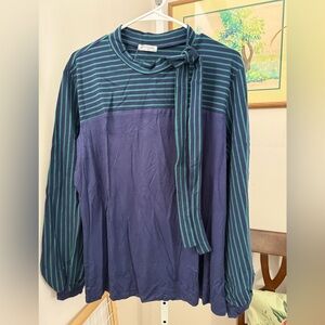 INVOLAND Tie Bow Neck Long Sleeve Blouse. Size 18W. NWT.